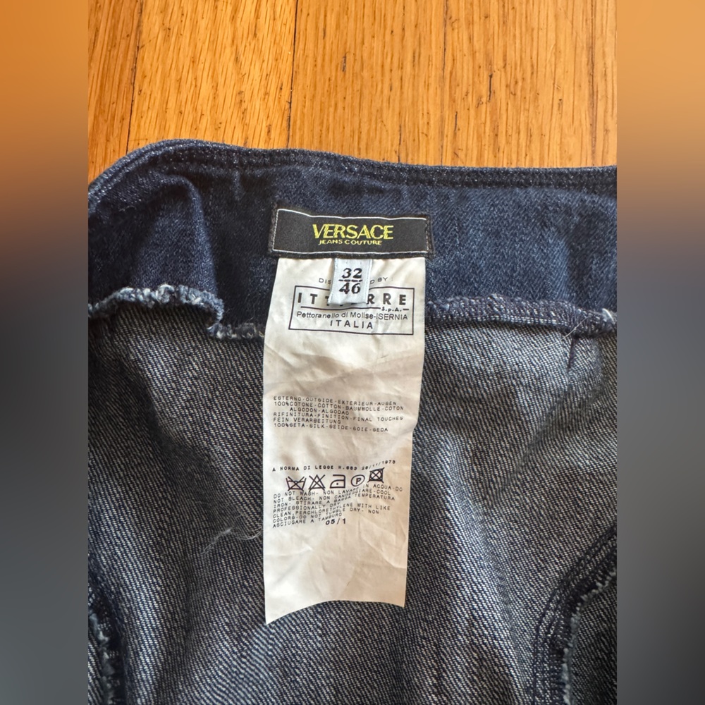 Y2K Vintage Versace Denim Fishtail Skirt - Picture 4 of 9